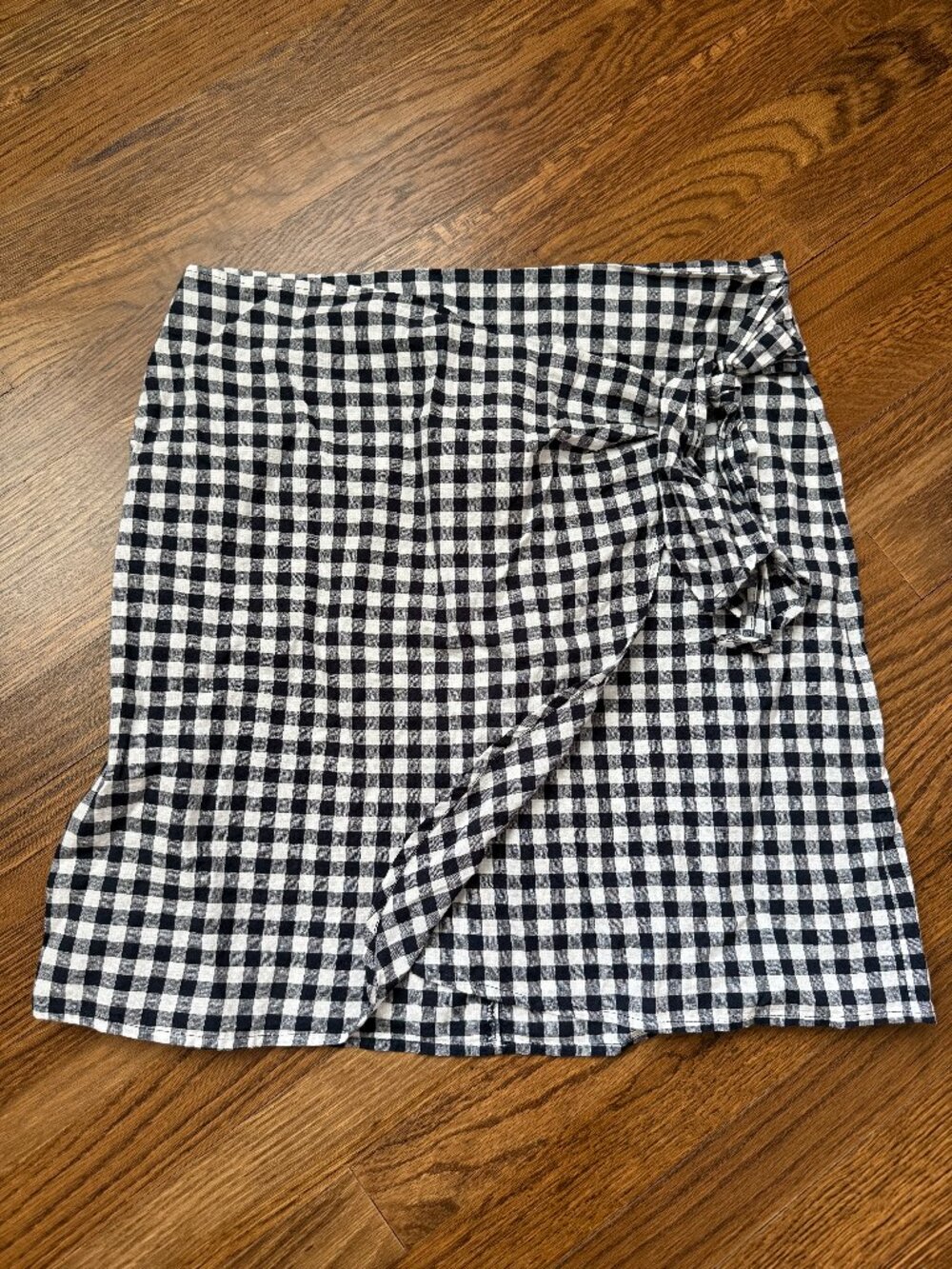 Loft Gingham Wrap Skirt NWT Size 8